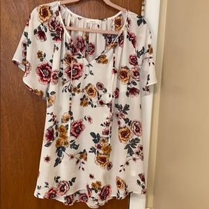 Sheer floral blouse